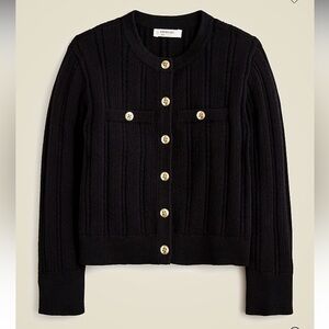 Crew Crewcuts Girls Cardigan Sweater Black Gold Button Preppy Classic